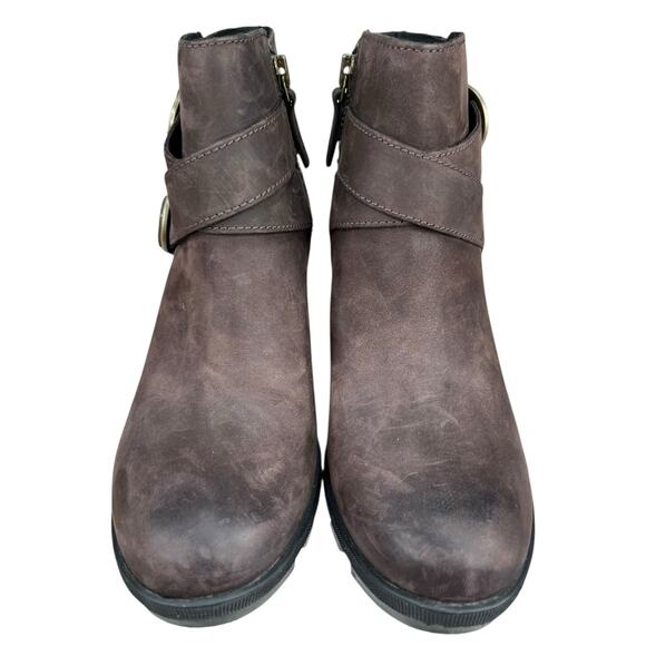Sorel Women’s Joan Of Arctic Buckle Blackened Brown Wedge Boot Size US 8 - Picture 7 of 10